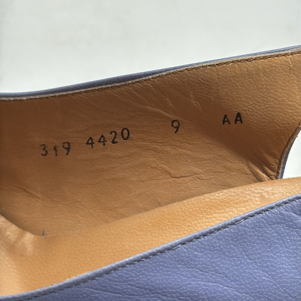 Bonwit Teller Vintage Cornflower Blue Peep-Toe Slingbacks Size 9 MCH8214B - Picture 8 of 8
